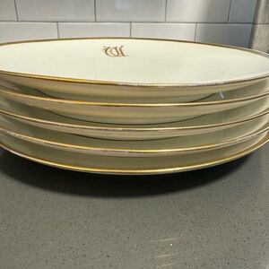 Haviland France 5 gilded customized blanks monogram W or M 9”
